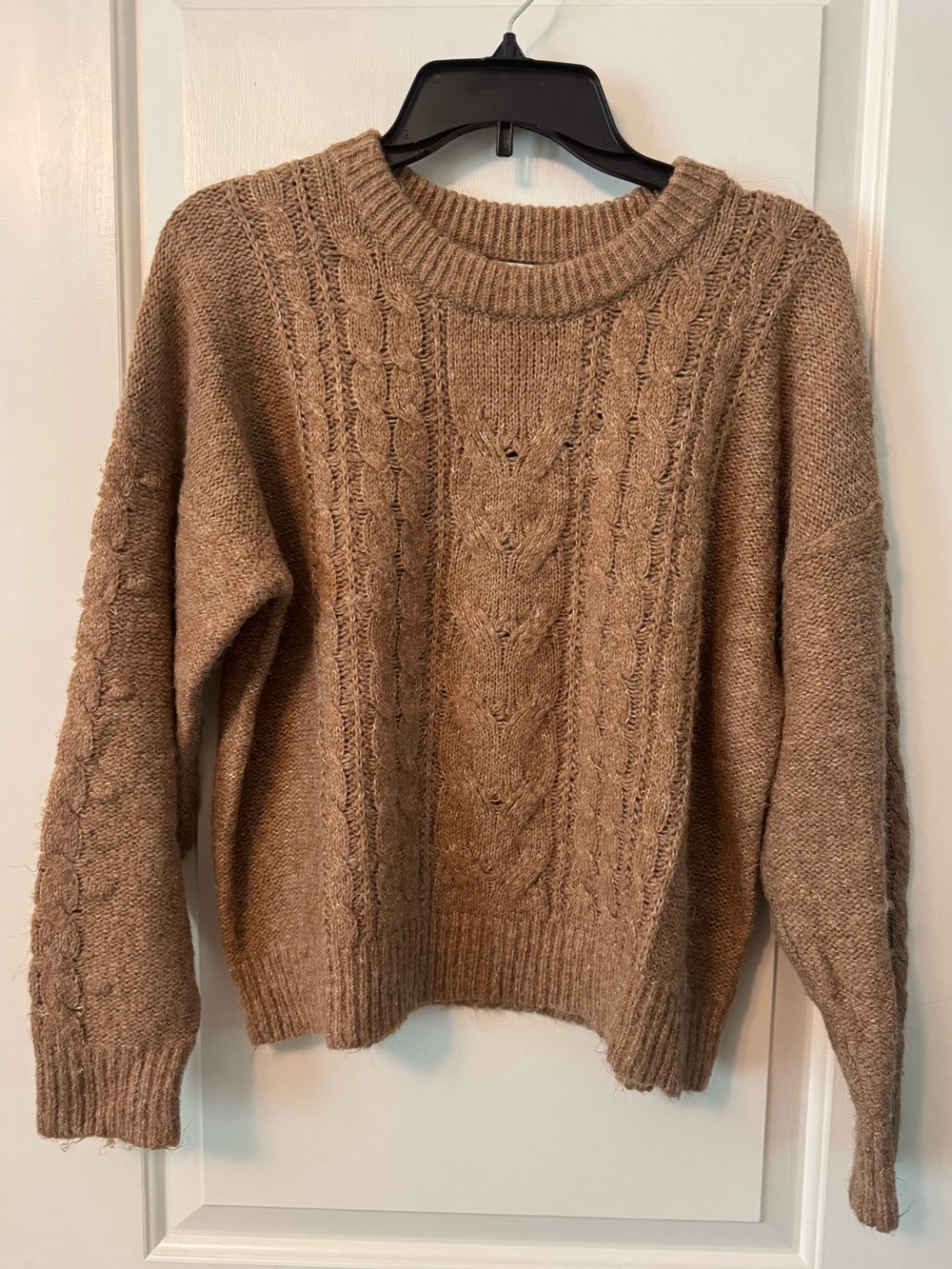 Old Navy Cable Knit Crewneck Sweater - Taupe Brown